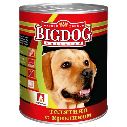 Зоогурман BIGDOG телятина с кроликом 850 г