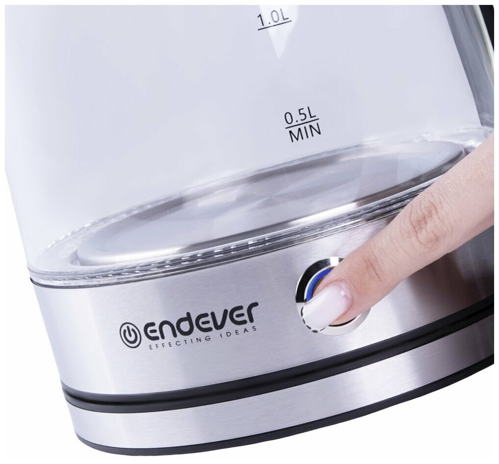 Чайник электрический стеклянный Endever KR-345G / 1,8л / 2200 Вт - фотография № 8