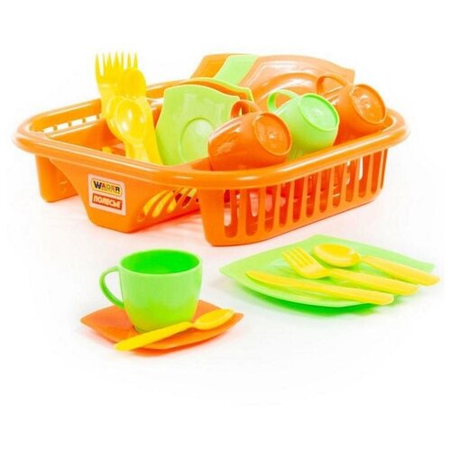 Набор детской посуды Алиса, с сушилкой на 4 персоны, 30 элементов набор посуды ecoiffier и сушилкой 2619 зеленый серый красный