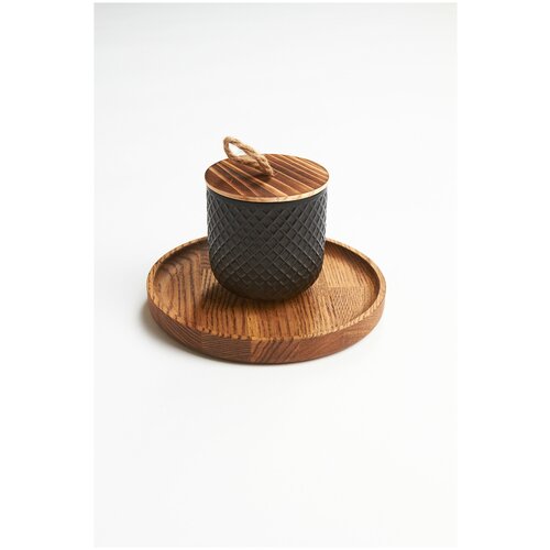 Поднос деревянный, круглый, размер S