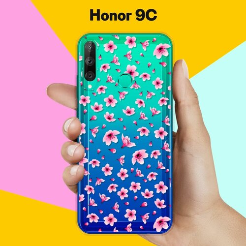 Силиконовый чехол Цветы розовые на Honor 9C силиконовый чехол цветы фиолетовые на honor 9c