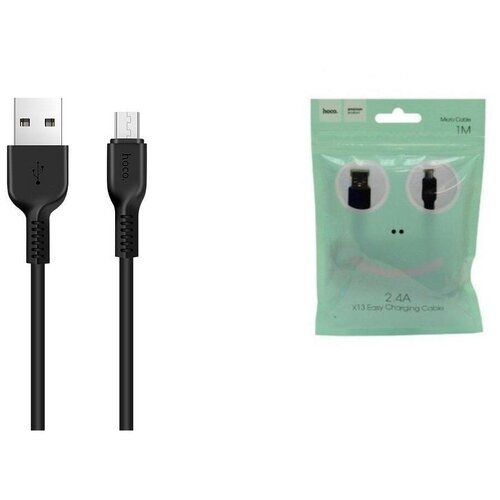 Кабель для зарядки Micro USB HOCO X13 2.4А черный usb кабель hoco x25 soarer charging data cable for micro l 1m белый