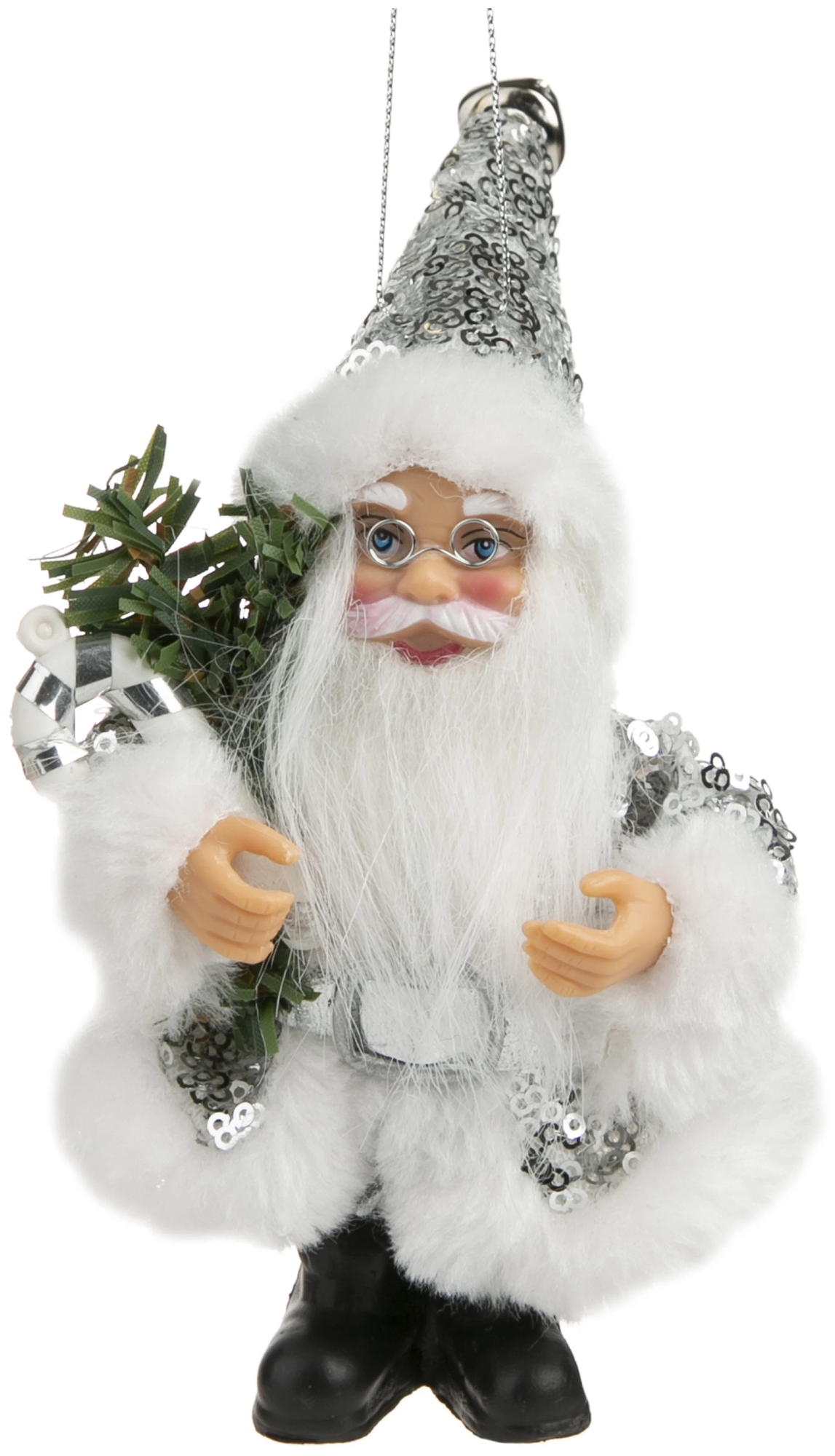 Елочная игрушка Феникс Present Дед Мороз в серебристой шубке 88678/81518 13 см