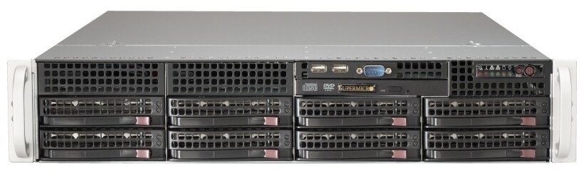 Сервер Supermicro SuperServer 6029P-TRT без процессора/без ОЗУ/без накопителей/количество отсеков 35" hot swap: 8/2 x 1000 Вт/LAN 10 Гбит/c