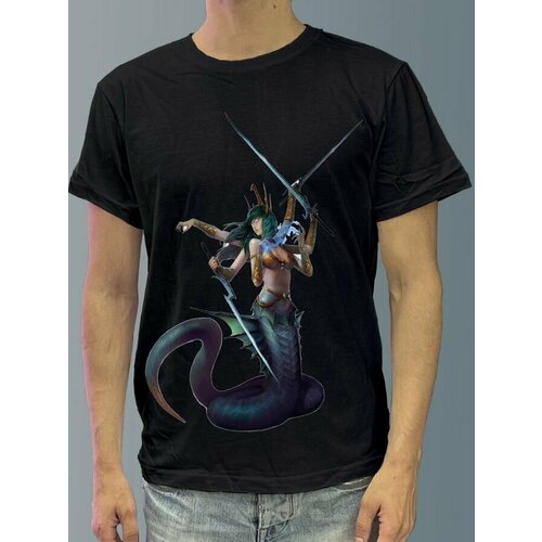 фото Футболка мужская черная из хлопка с dtf рисунком игры heroes of might and magic - 3178 будь на стиле