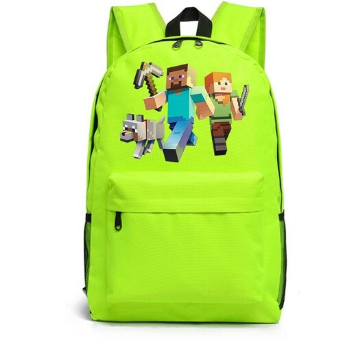 Рюкзак Майнкрафт (Minecraft) зеленый №2 рюкзак майнкрафт крипер подарок minecraft зеленый 30х13х40 см 15 5 литров