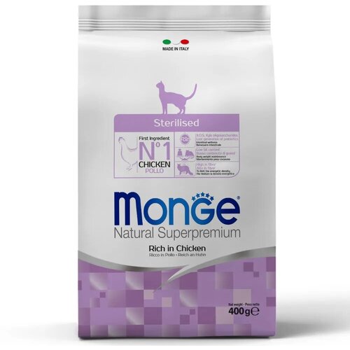 Monge Sterilised Cat корм с курицей для стерилизованных кошек 400 г