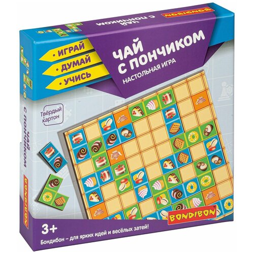 Настольная игра BONDIBON домино-пазл ЧАЙ С пончиком Играй, Думай, Учись (ВВ4332)