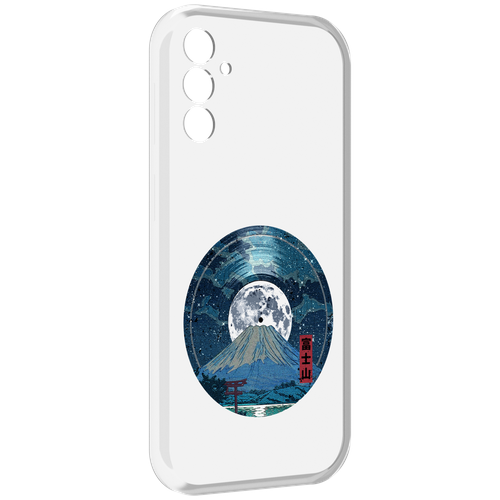 Чехол MyPads нарисованная виниловая гора с луной для Samsung Galaxy M13 задняя-панель-накладка-бампер