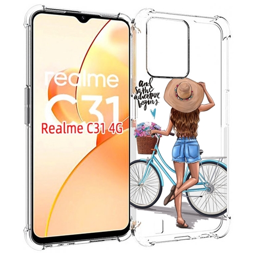 Чехол MyPads Adventure женский для OPPO Realme C31 задняя-панель-накладка-бампер