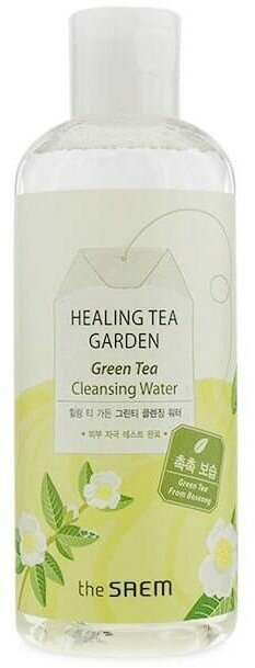 The Saem Healing Tea Garden Green Tea Cleansing Water 300 мл Вода очищающая увлажняющая для снятия макияжа с экстрактом зеленого чая