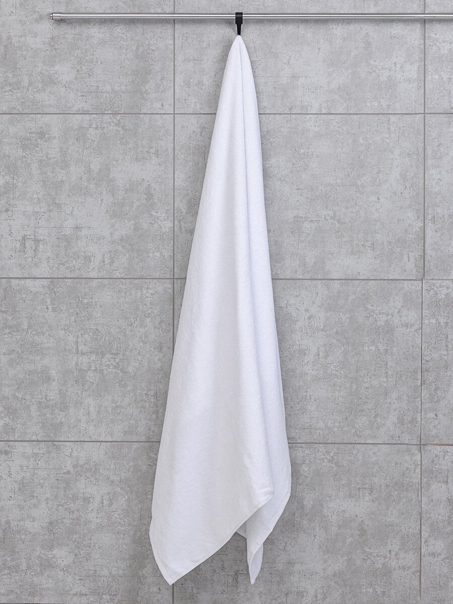 Махровое полотенце большое Sandal "люкс" 100*150 см, цвет - белый.