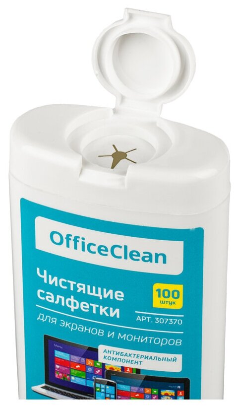 Влажные портативные чистящие салфетки OfficeClean для экранов и мониторов 100