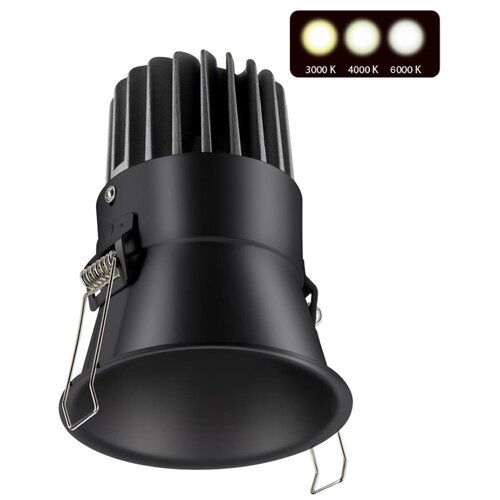 358911 SPOT NT22 черный Встраиваемый светодиодный светильник с переключателем цветовой температуры IP20 LED 3000К\4000К\6000К 18W 220V LANG