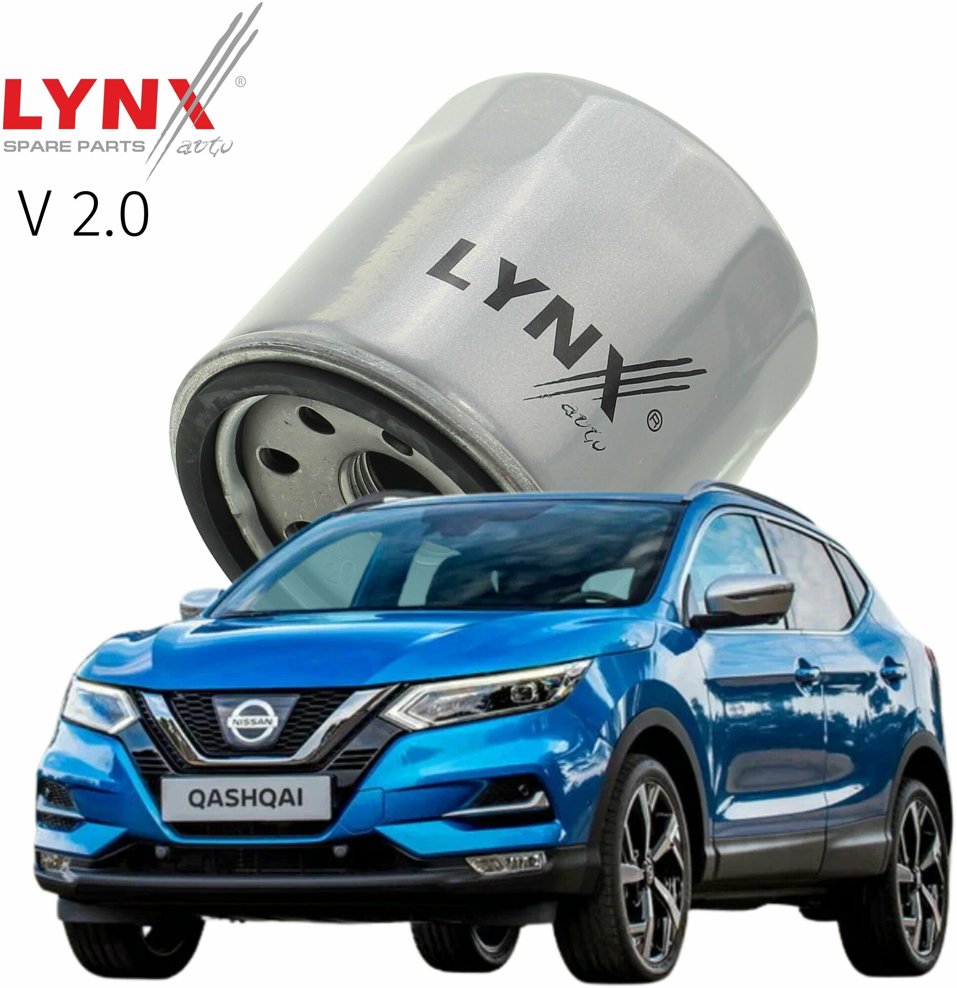 Фильтр масляный Nissan Qashqai (2) J11, J11 / Ниссан Кашкай 2013 2014 2015 2016 2017 2018 2019 2020 2021 2022 V2.0 MR20DD / 1шт LYNXauto