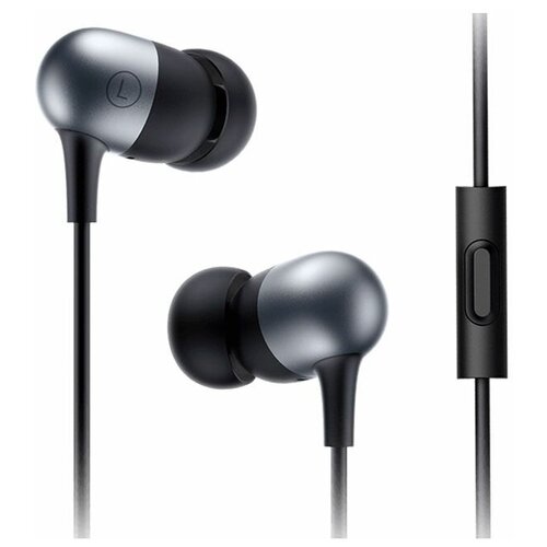 Проводные наушники Xiaomi Capsule Earphones, 1 кнопка, позолоченный штекер 3,5, провод 1,25 м, X4, черный