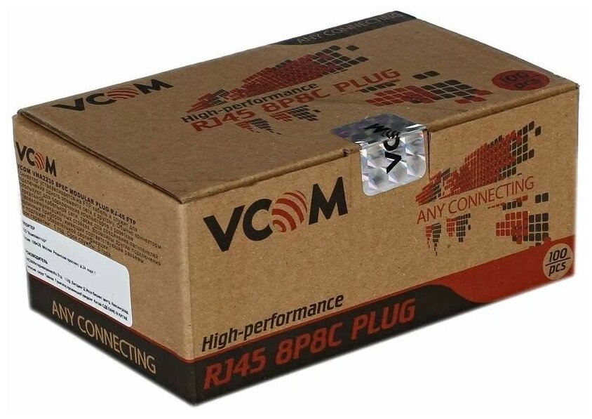 Коннектор RJ-45 VCOM VNA2230-1/100 FTP (экранированный, кат 5е) (упак.:100шт) - фотография № 2