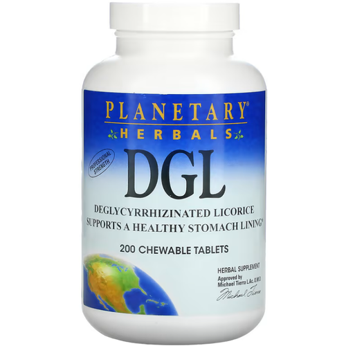 Planetary Herbals DGL Deglycyrrhizinated Licorice 380 mg (глицирризинат солодки) 200 жев. таб. (Planetary Herbals)