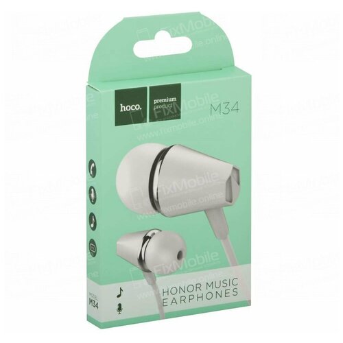 Проводная стереогарнитура HOCO M34 35 мм белая 27000₽