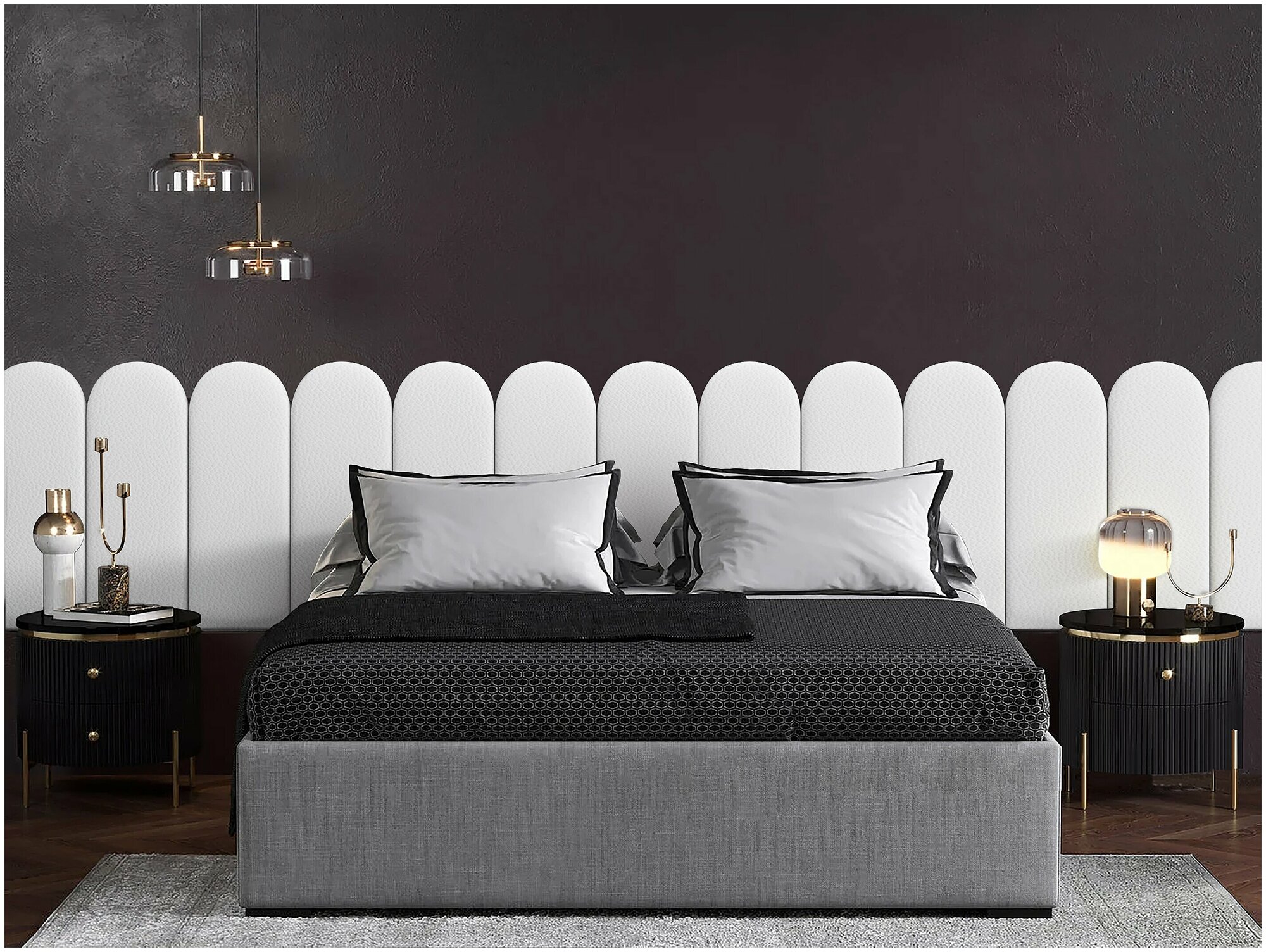 Панель кровати Eco Leather White 30х60R см 2 шт. - фотография № 1