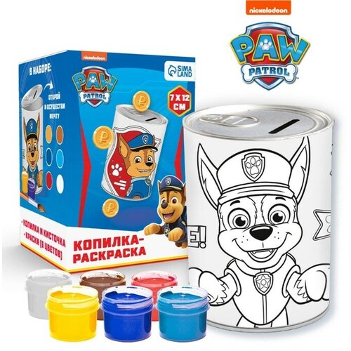 фото Копилка-раскраска с красками "гончик", paw patrol