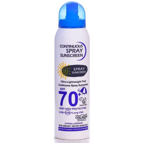 Wokali Спрей для тела Солнцезащитный SPF 70+ Непрерывного действия, 230 мл