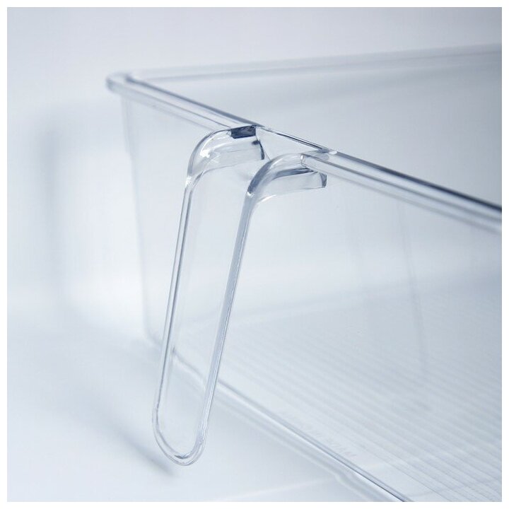 Контейнер для холодильника с крышкой и ручкой RICCO, 32×20,5×10 см, цвет прозрачный - фотография № 2