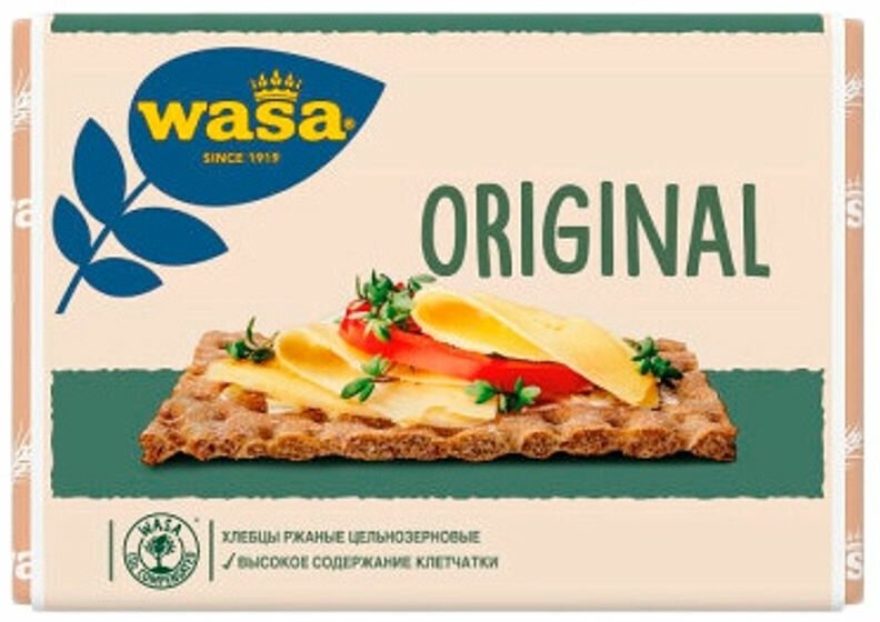 Хлебцы WASA Original ржаные цельнозерновые, 275г