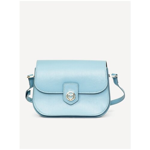 фото Сумка кросс-боди marina volpe, фактура гладкая, голубой