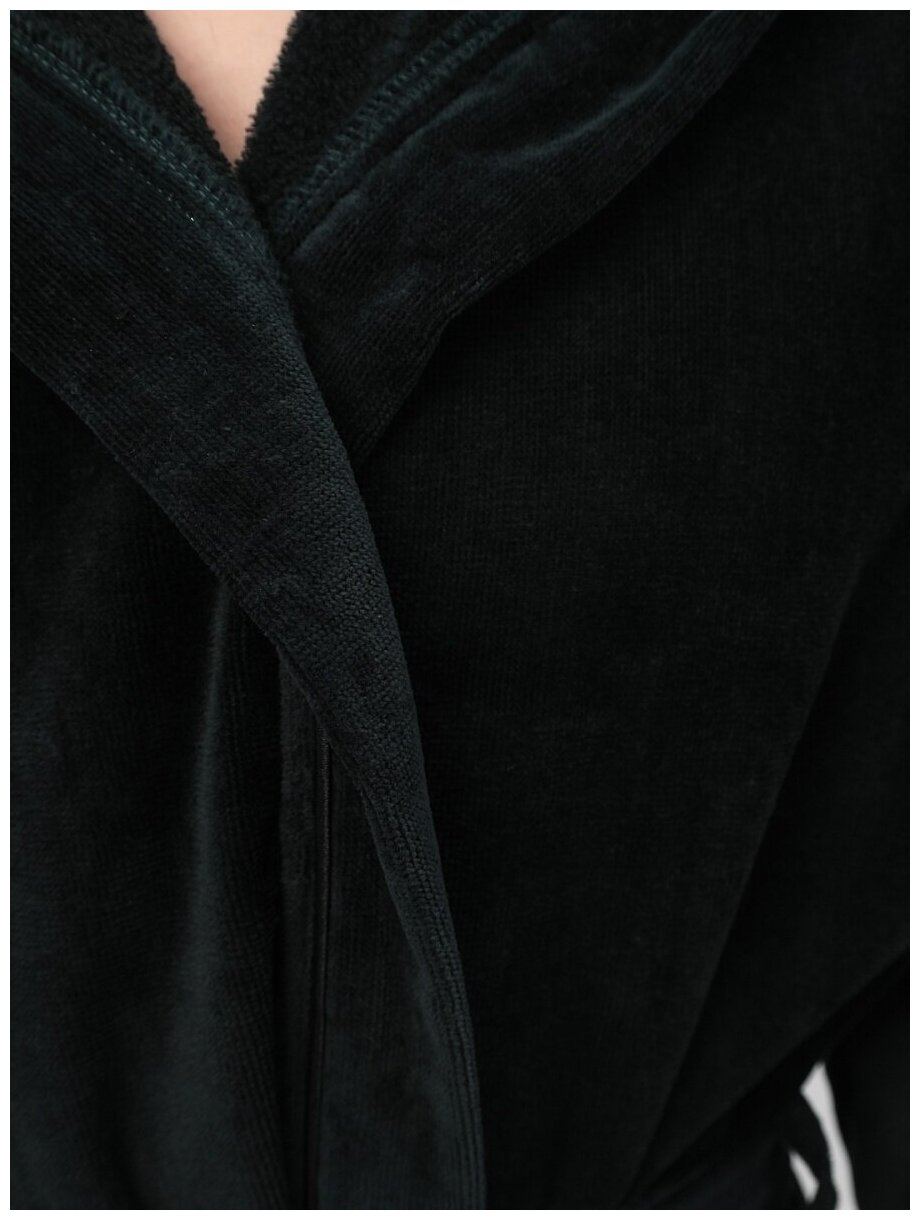 Махровый мужской банный халат с капюшоном и поясом. - фотография № 8