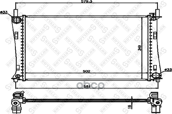 Радиатор Ford Fiesta/Fusion 1.4/1.6 16V 02> Stellox арт. 1025157SX