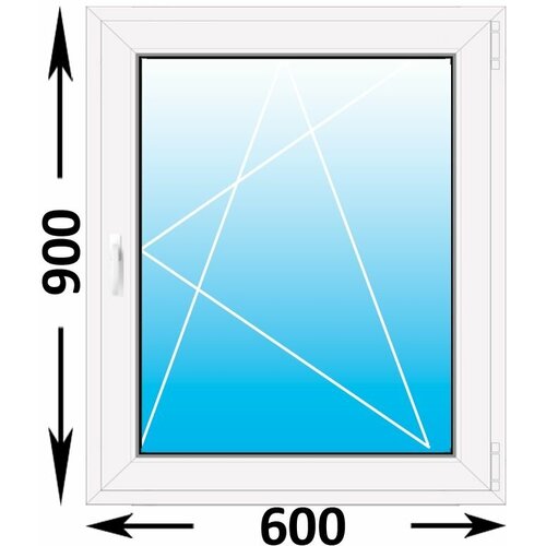 Пластиковое окно Melke одностворчатое 600x900 (ширина Х высота) (600Х900) окна пластиковые пвх 60 мм размер 500мм 500мм одностворчатое поворотно откидное стеклопакет двухкамерный 4 10 4 10 4 цвет графит