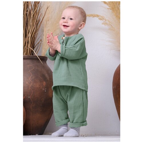 Комплект одежды Сонный Гномик, размер 86, зеленый