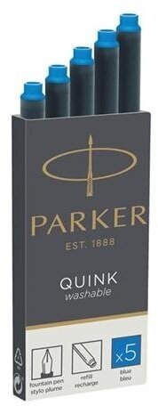 Картридж с смываемыми чернилами для перьевой ручки Parker Cartridge Quink", Washable Blue, упаковка