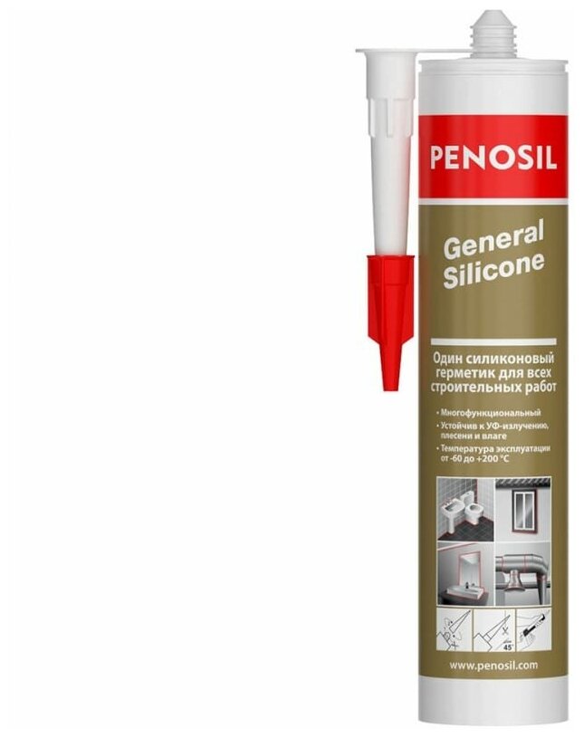PENOSIL 280 мл белый нейтральный герметик 100% силиконовый GENERAL SILICONE H4174