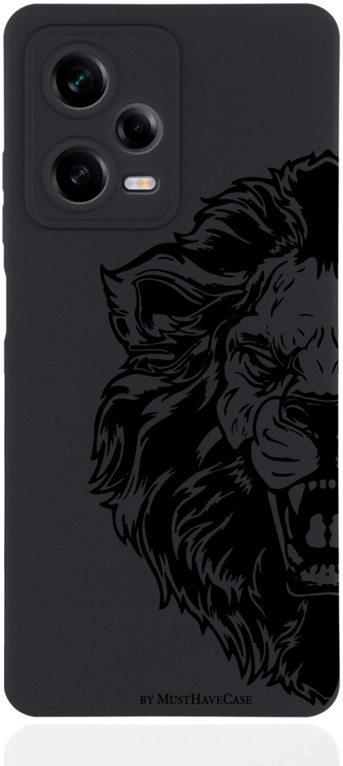 Черный силиконовый чехол MustHaveCase для Xiaomi Redmi Note 12 Pro Король Лев