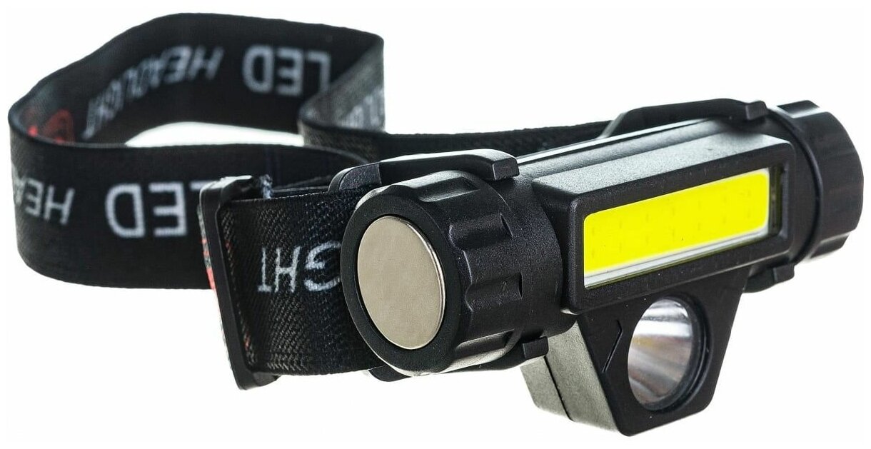 Фонарь светодиодный NPT-H25-ACCU 5Вт CREE LED+3Вт COB LED аккумуляторный налобный (14661)