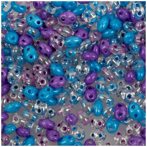 Бисер Gamma Чехия, Twin Mix, 2,5х5 мм, 25 г, 1 сорт, цвет №26 фиолетово-голубой
