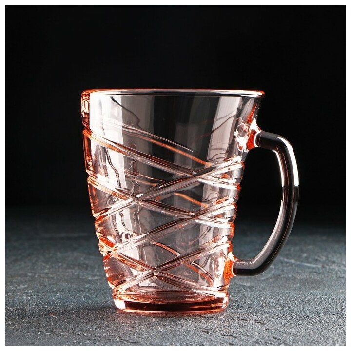 Luminarc Кружка стеклянная «Шейп Эланор», 320 мл, цвет розовый