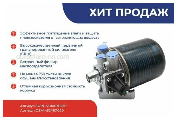 SORL 35110030250 35110030250_осушитель воздуха!\ DAF, IVECO, MAN