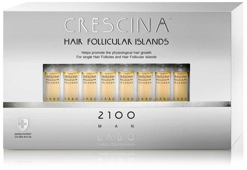 Лосьон для стимуляции роста волос Crescina Follicular Islands 2100 для мужчин №40