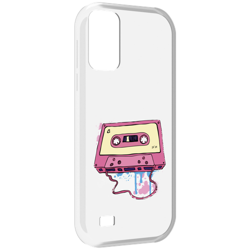 Чехол MyPads Розовая кассета для Oukitel C31 задняя-панель-накладка-бампер