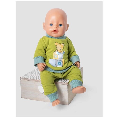 Одежда для куклы Беби Бон (Baby Born) 43см , Rich Line Home Decor, X-10/Фисташка-серо-голубой