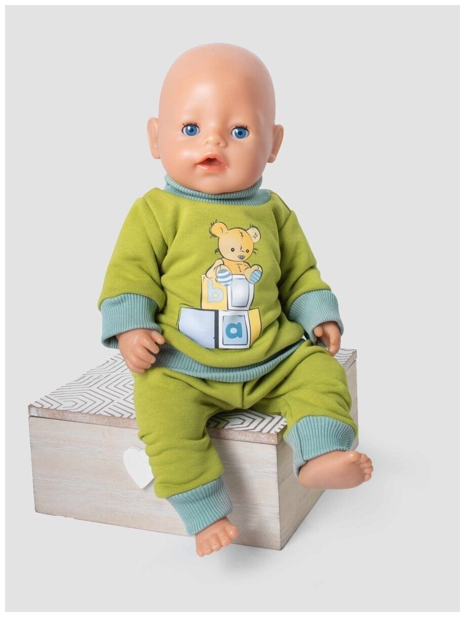 Одежда для куклы Беби Бон (Baby Born) 43см , Rich Line Home Decor, X-10/Фисташка-серо-голубой