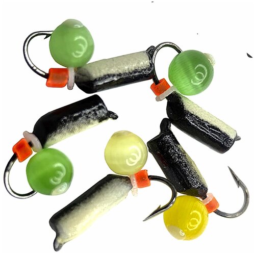 Мормышки вольфрам Столбик с фосфором кошачий глаз D-3 мм 1 гр 5 шт 605₽