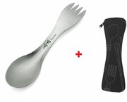 Ловилка (ложка-вилка) походная, двухсторонняя, титановая Spork Titanium с чехлом