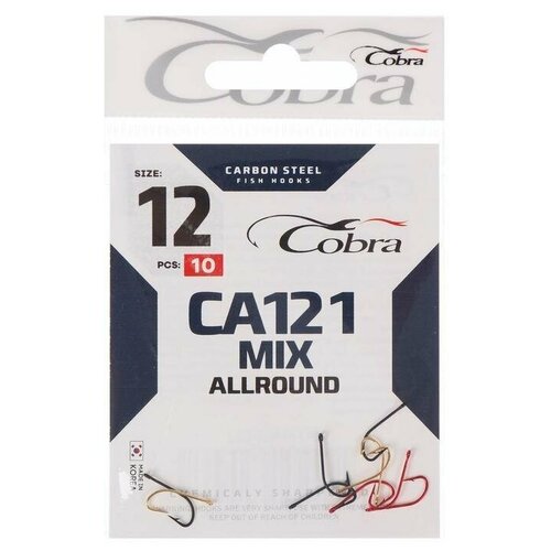 cobra крючки cobra allround ca121 mix 12 10 шт Крючки Cobra ALLROUND CA121 mix, 12 10 шт.