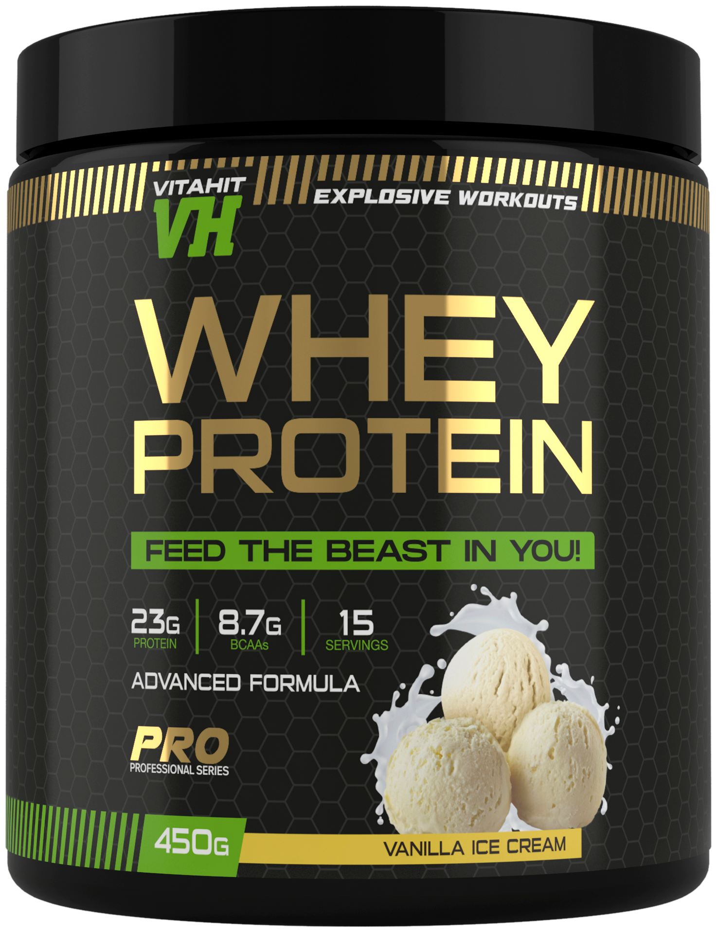 VITAHIT/Whey Protein Протеин 450г / ваниль