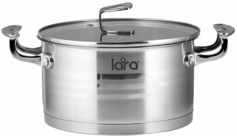 Кастрюля с крышкой LARA LR02-16 Premium d26 см, 6.9л, для всех типов плит