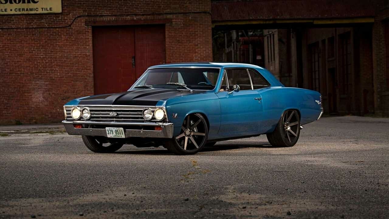 Картина на холсте 60x110 Альянс Лес "Chevrolet chevelle" на подрамнике / интерьер/ декор